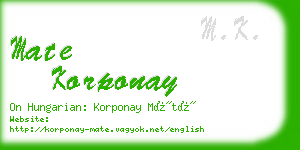 mate korponay business card